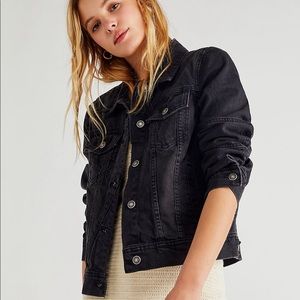 FREE PEOPLE rumors black denim jacket